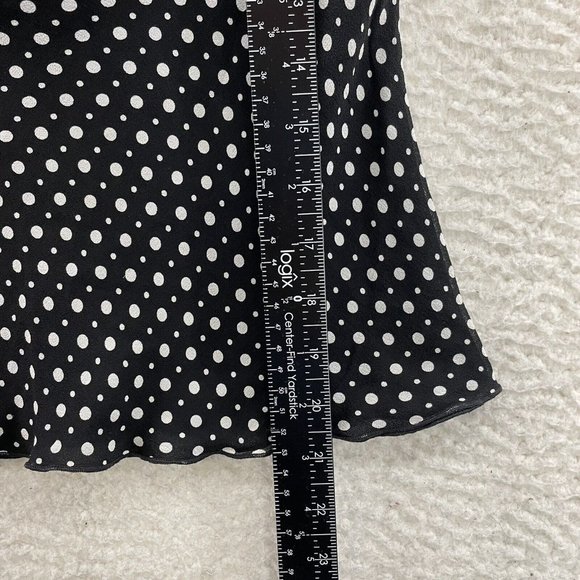 Express Black White Polka Dot 100% Silk Mesh Sleeveless Blouse Womens 4 S Small - Picture 8 of 9